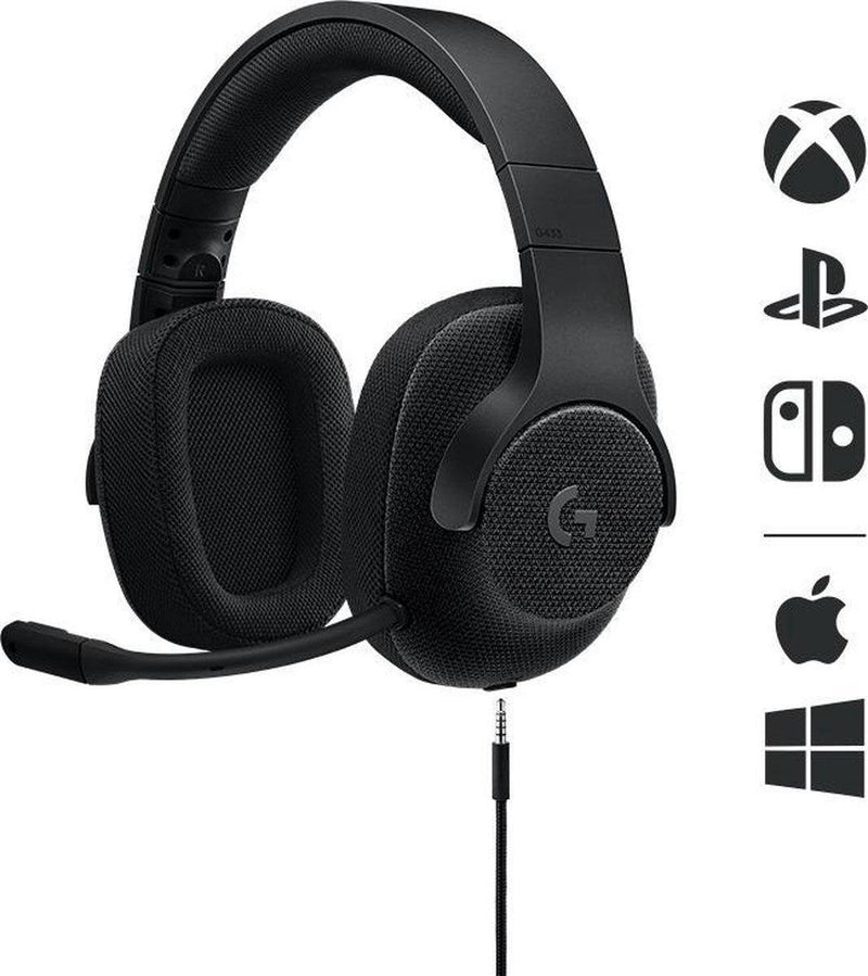 Logitech G433 7.1 Surround-Sound Gaming-Headset Schwarz