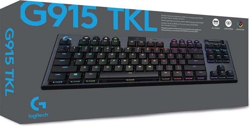 Logitech G915 TKL Tenkeyless Lightspeed kabellose RGB mechanische Gaming Tastatur QWERTZ