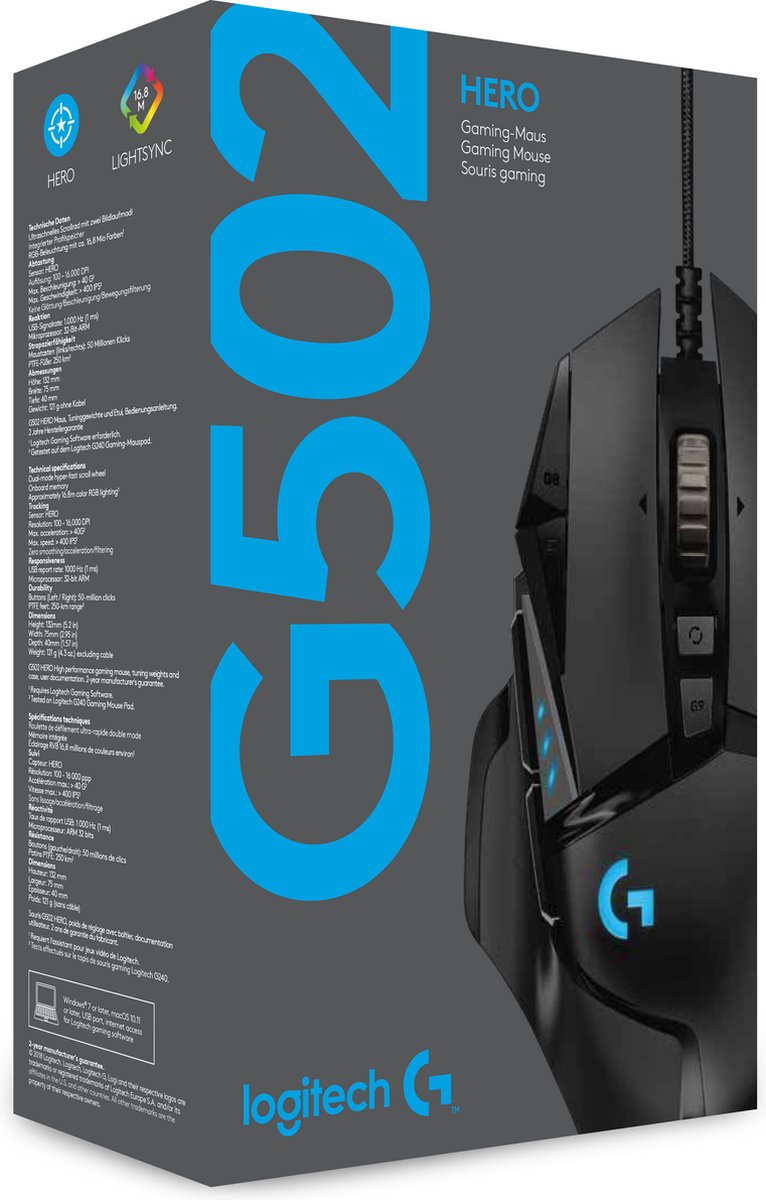 Logitech G502 HERO High Performance Gaming-Maus