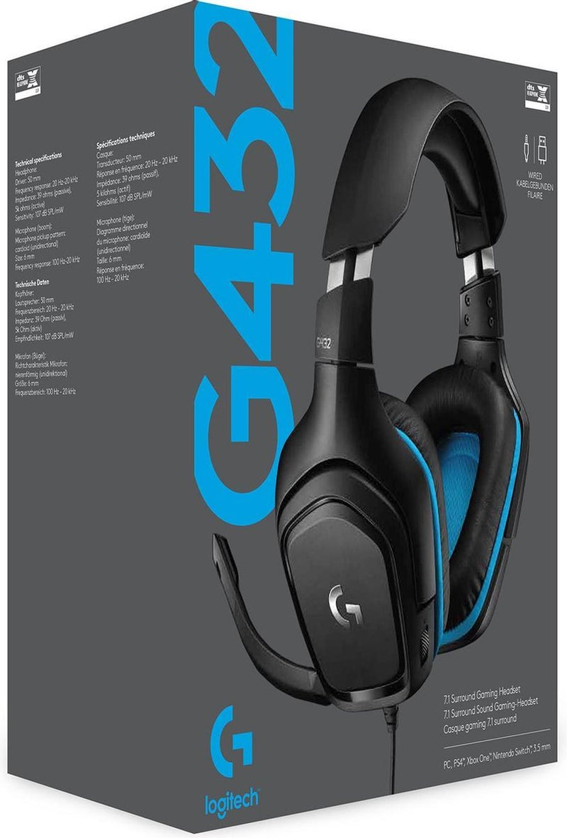 Gaming-Headset Logitech G432 7.1 Surround Sound Wired