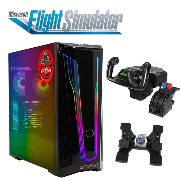 ScreenON - Flight Simulator PC - FLS+Y-A3050-12 - Ryzen 5 5600G - 1TB M.2 NVMe SSD - RTX 3050 - 16GB RAM - WiFi + Yoke Flight System!