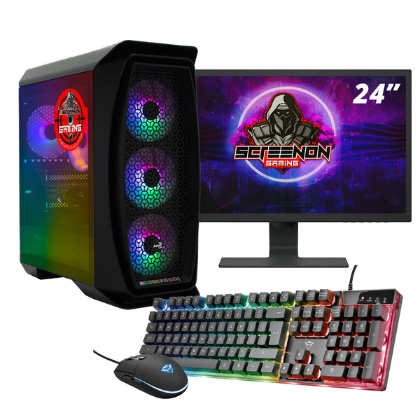 ScreenON - Gaming Set - X51340-V1 - (GamePC.X51340 + 24 Inch Monitore + Tastatur + Maus)