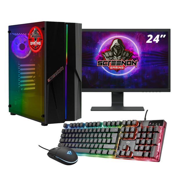 ScreenON - Gaming Set - Y92184-V1 - (GamePC.Y92184 + 24 Inch Monitore + Tastatur + Maus)