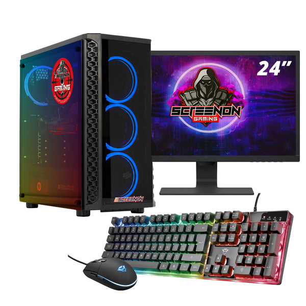 ScreenON - Gaming Set - X24574-V1 - (GamePC.X24574 + 24 Inch Monitore + Tastatur + Maus)