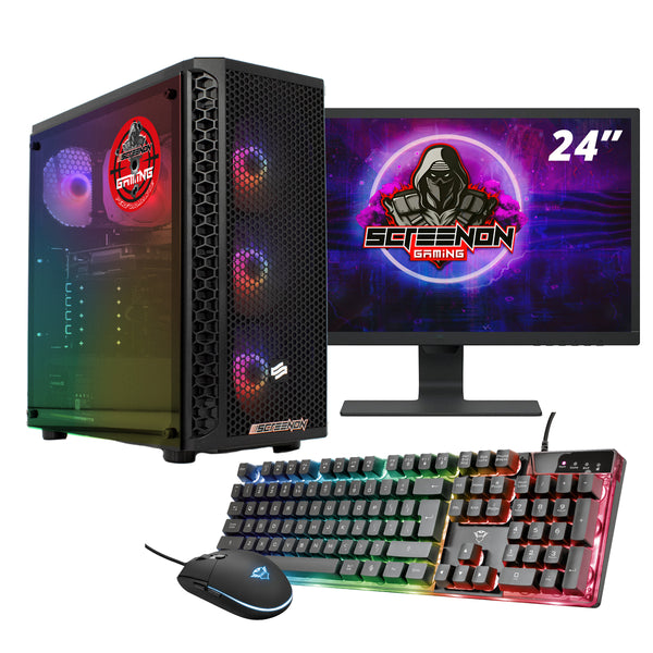 ScreenON - Gaming Set - X42173-V1 - (GamePC.X42173 + 24 Inch Monitore + Tastatur + Maus)