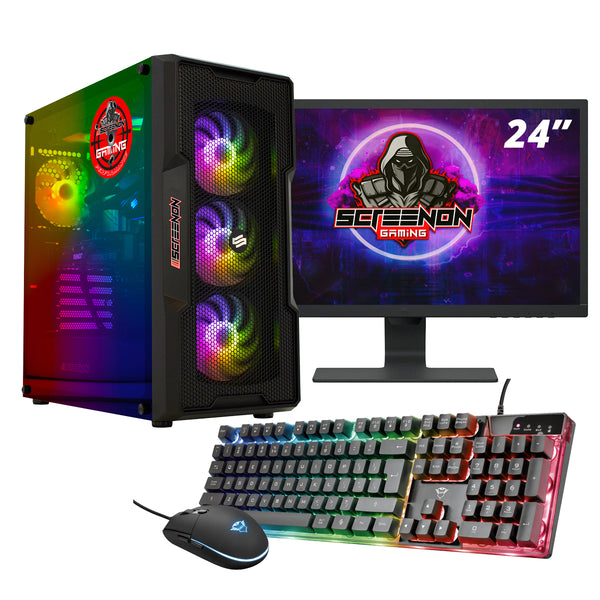 ScreenON - Gaming Set - Y32276-V1 - (GamePC.Y32276 + 24 Inch Monitore + Tastatur + Maus)